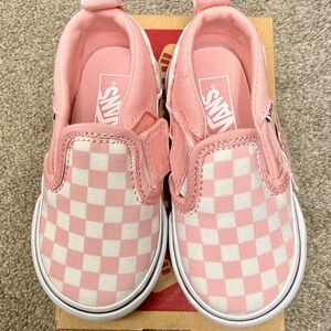 Vans Pink Checkered Slip-On Shoes